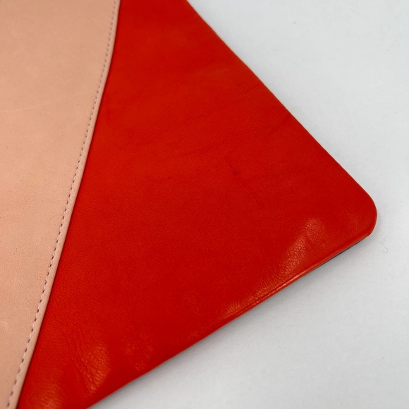 CLARE V ANTHROPOLOGIE Angular Pouch Clutch Leather Colorblock NWT - Picture 4 of 10